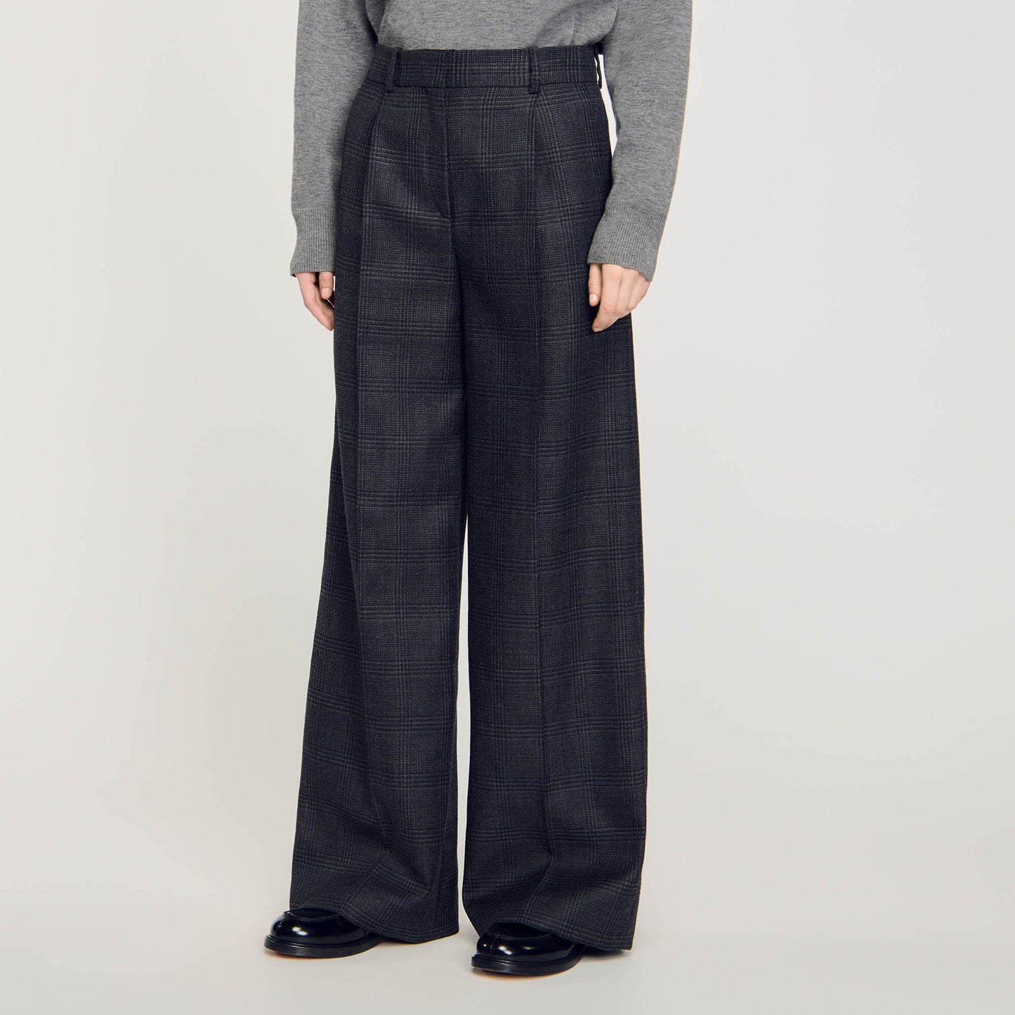 Checked Suit Trousers Dark Grey
