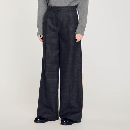 Checked Suit Trousers Dark Grey