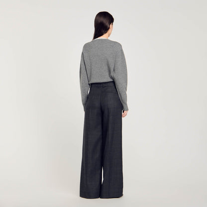 Checked Suit Trousers Dark Grey