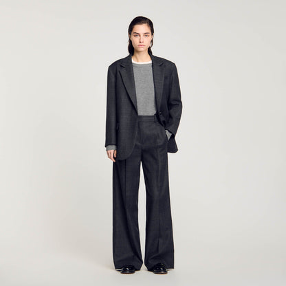 Checked Suit Trousers Dark Grey
