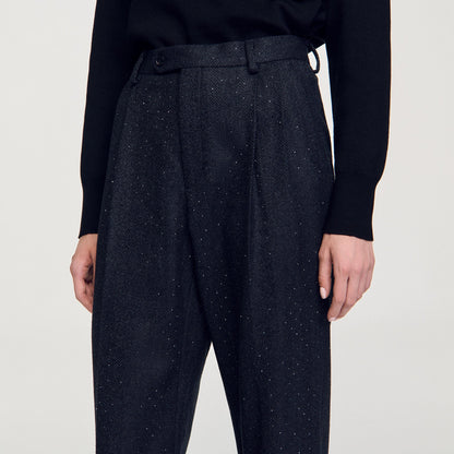 Striped Trousers Dark Grey