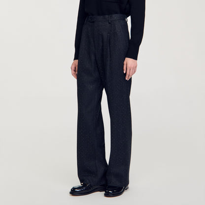 Striped Trousers Dark Grey