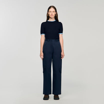Haytham Cargo Trousers Navy Blue