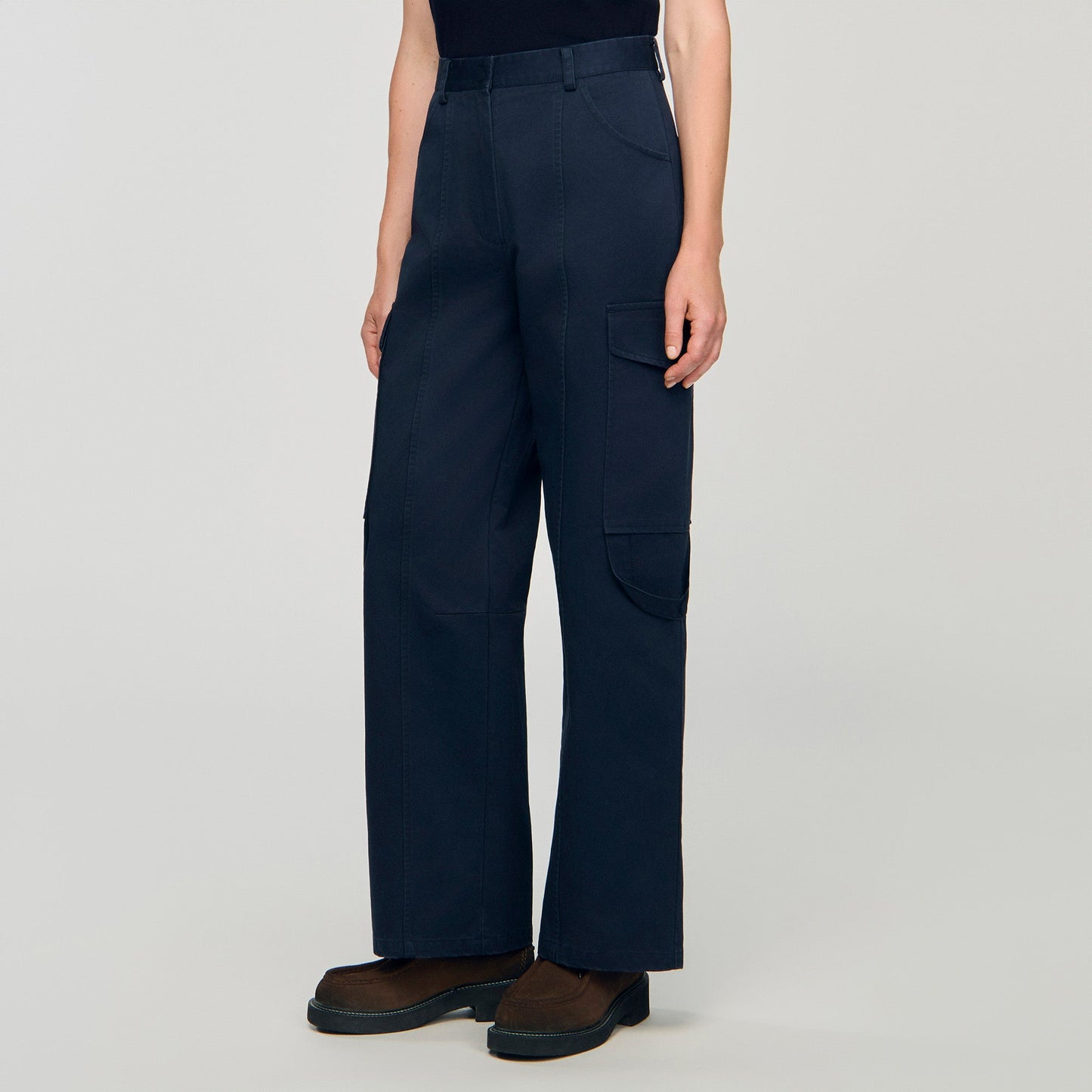 Haytham Cargo Trousers Navy Blue