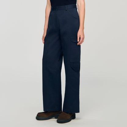 Haytham Cargo Trousers Navy Blue