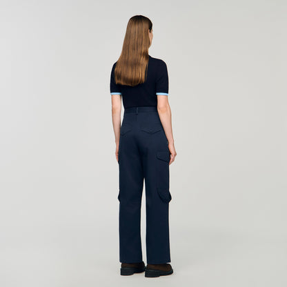 Haytham Cargo Trousers Navy Blue