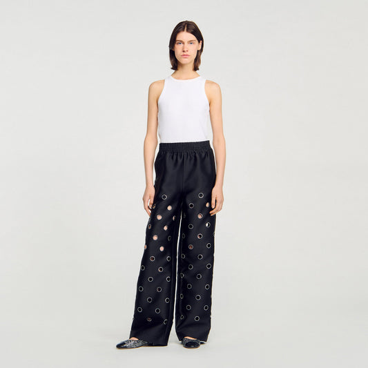 Neptune Rhinestone Trousers Black