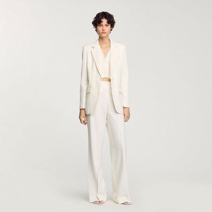 Concorde Sequin Suit Trousers Ecru