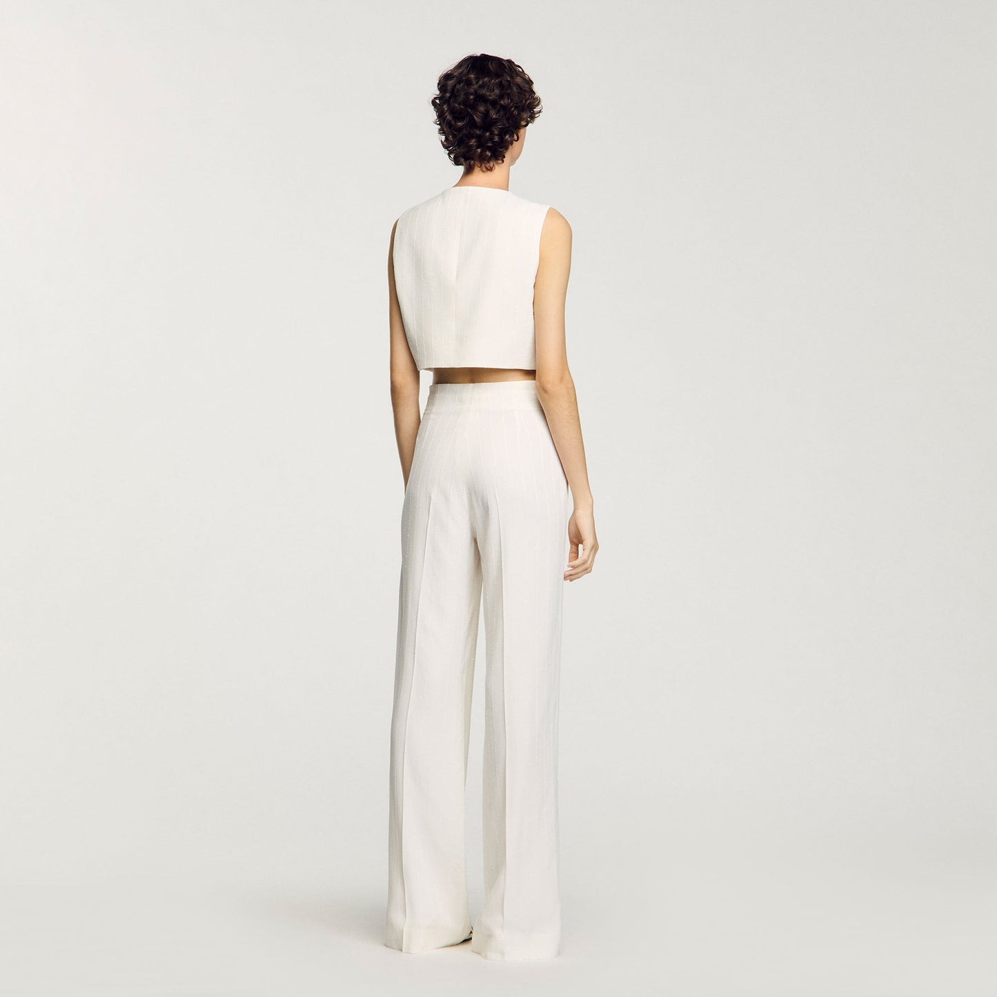 Concorde Sequin Suit Trousers Ecru