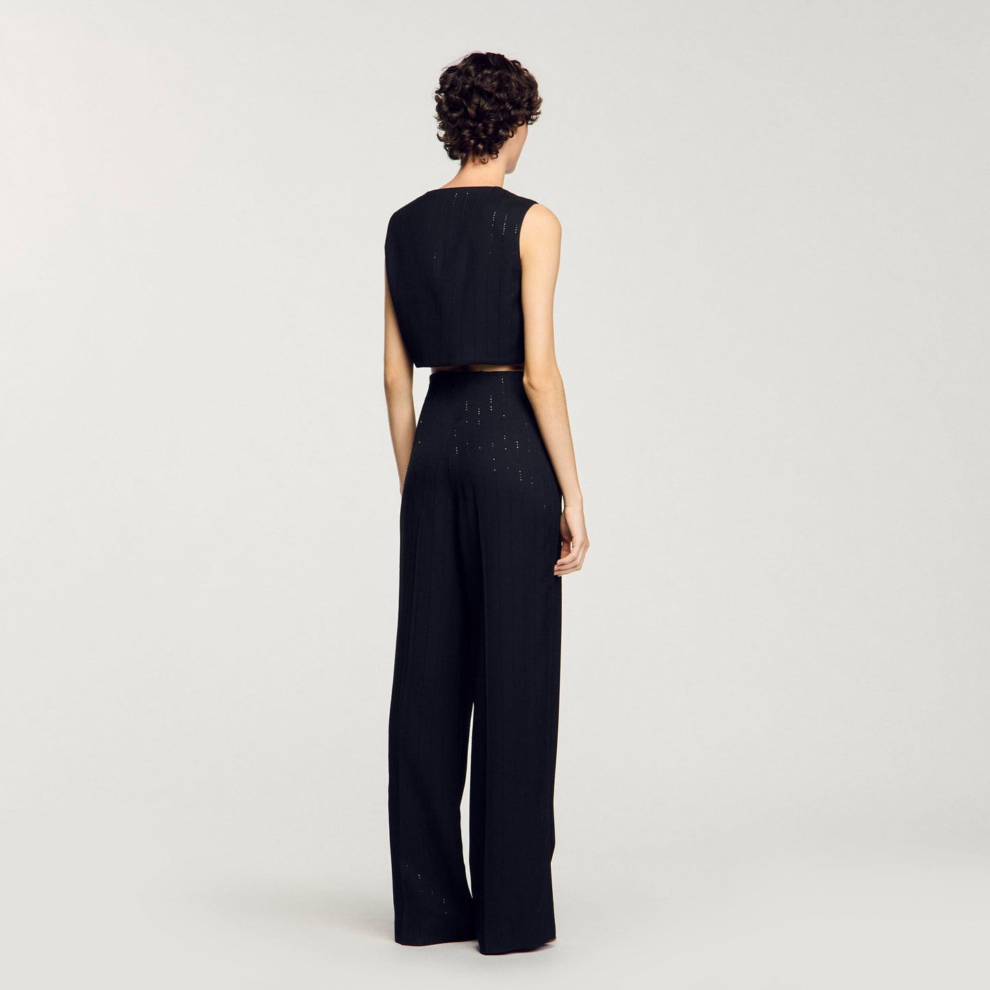 Sequinned Suit Trousers Black