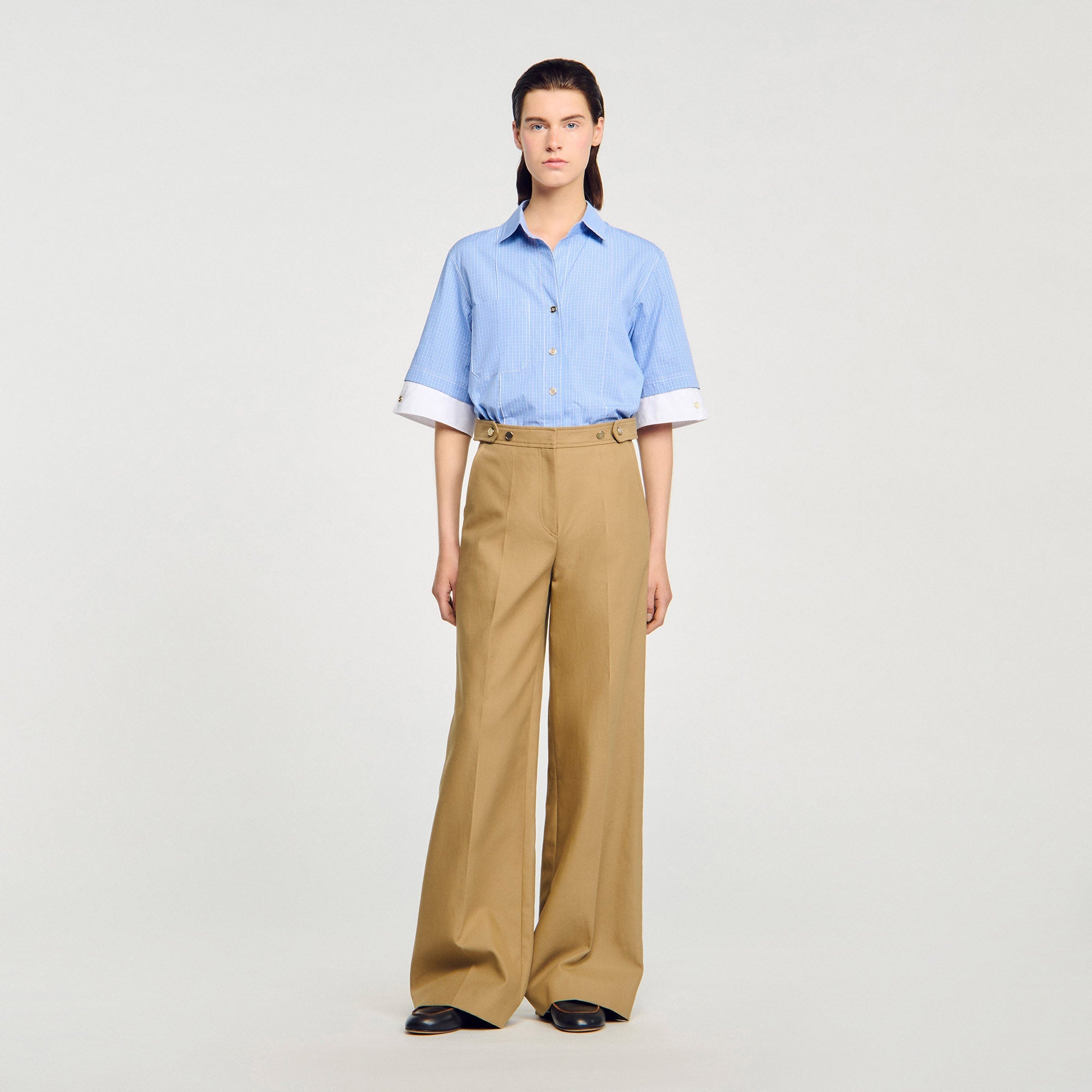 Berny Cotton Suit Trousers Beige