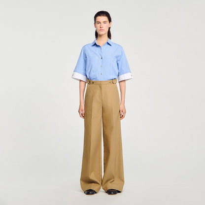 Berny Cotton Suit Trousers Beige