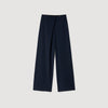 David Asymmetric Straight-Leg Trousers Navy Blue