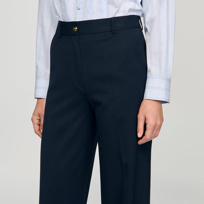 Theaneau Chalk-striped trousers Navy Blue