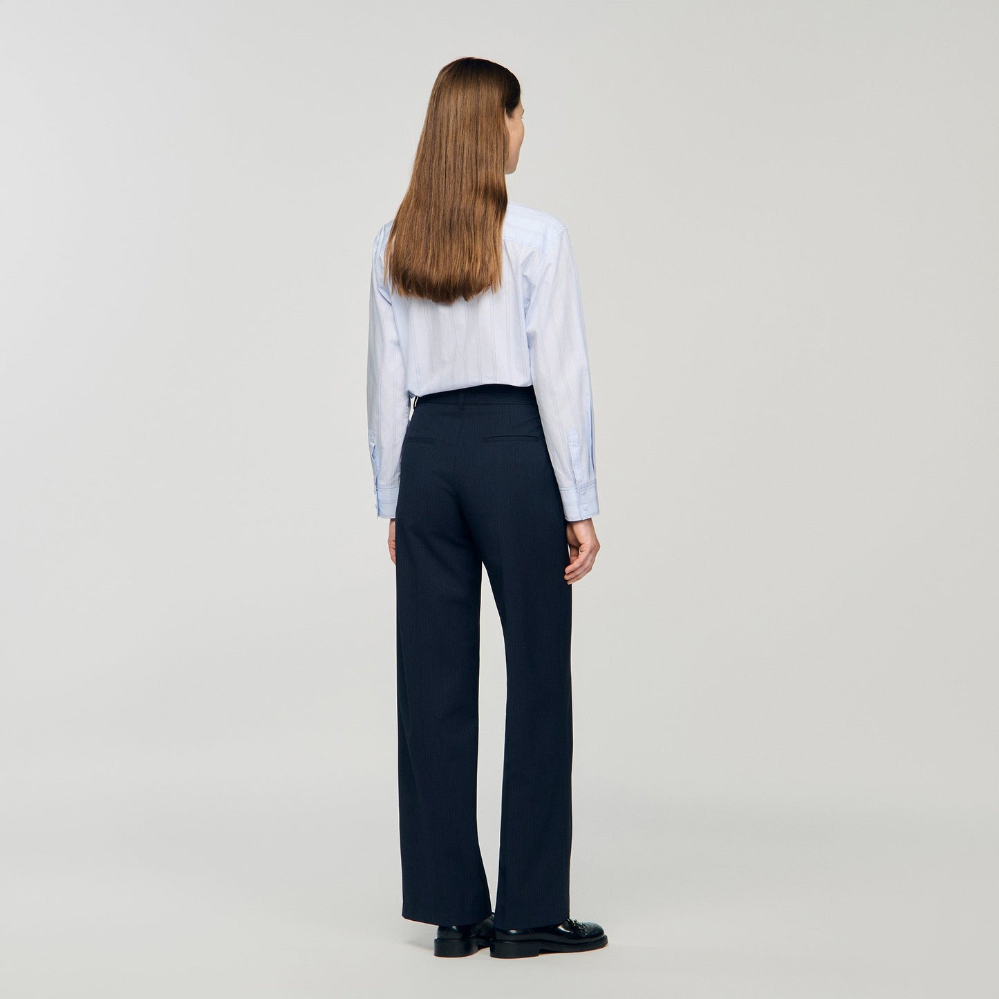 Theaneau Chalk-striped trousers Navy Blue