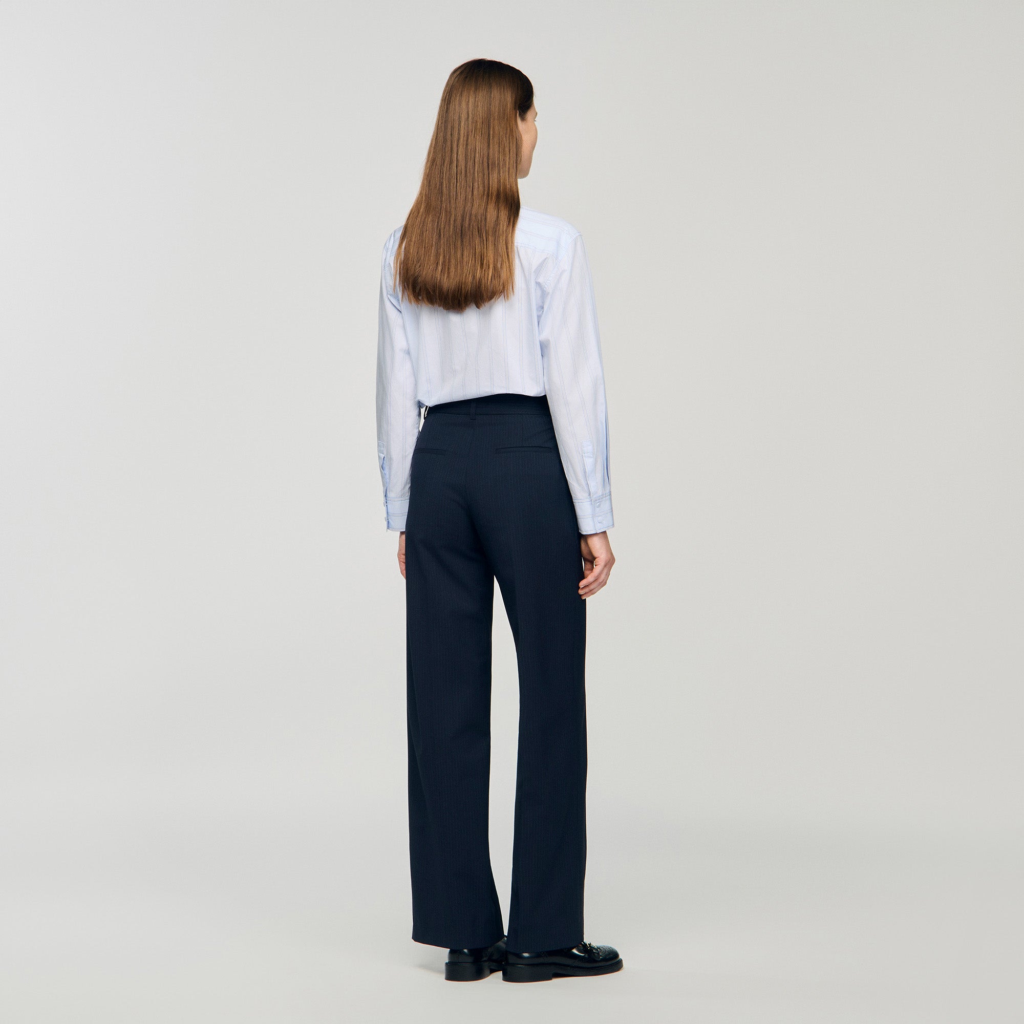 Theaneau Chalk-striped trousers Navy Blue