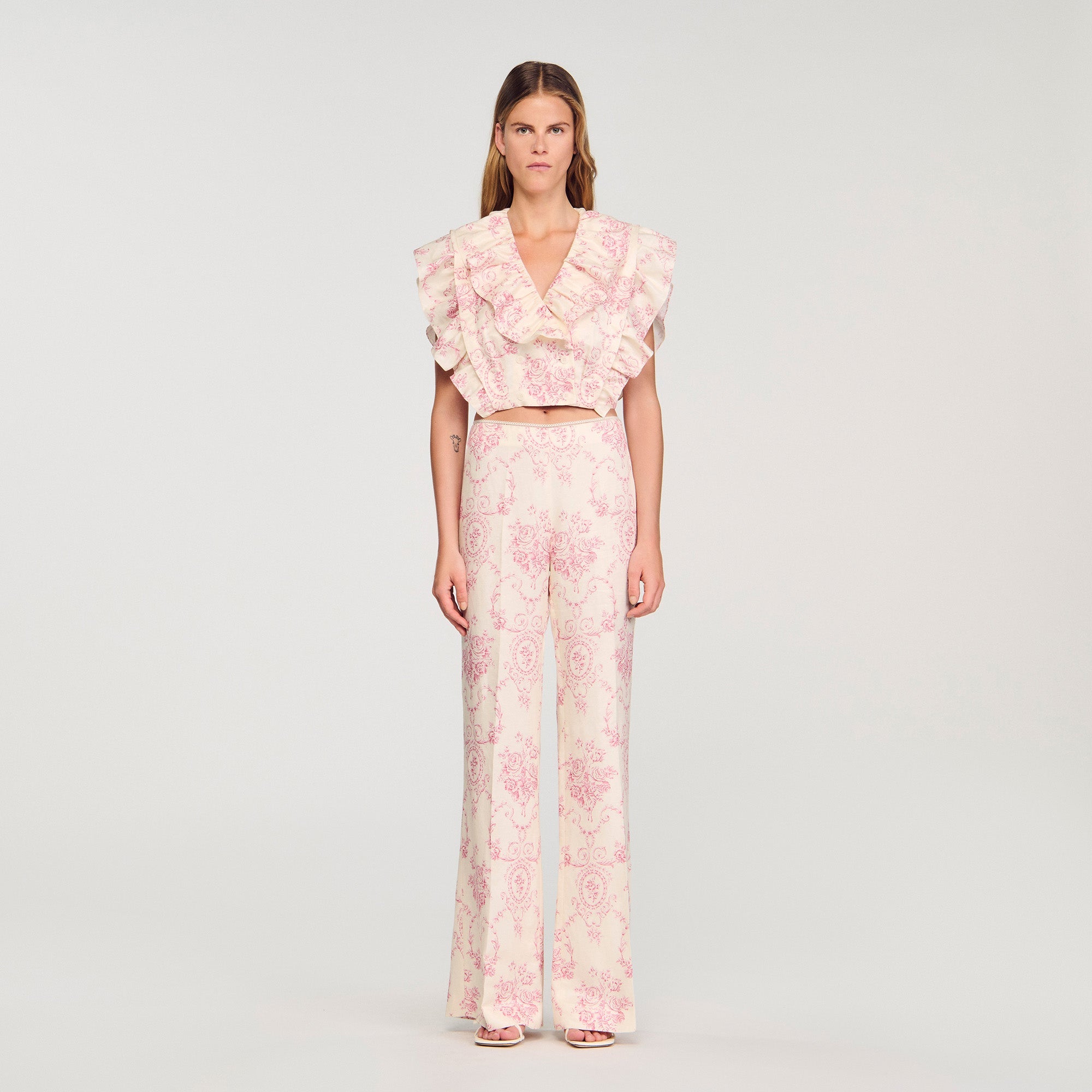 Darwin Floral Trousers Pink / Ecru