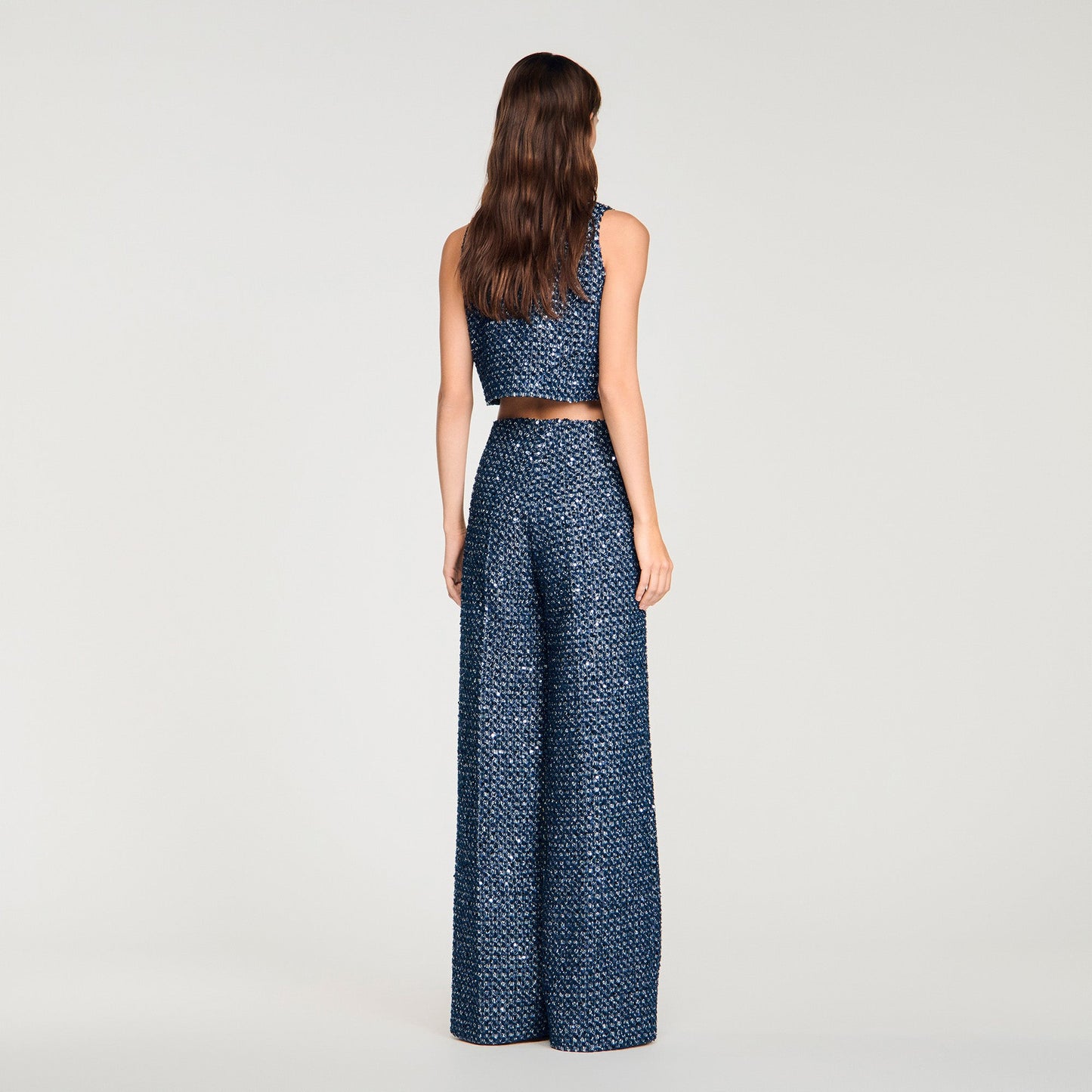 Bill Sequin Trousers NAVY BLUE
