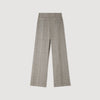 Leyo Wide-Leg Checked Wool Trousers Greige