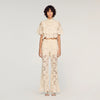 Amani Guipure Lace Trousers Ecru