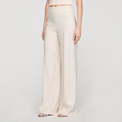 Serge Striped Trousers ECRU / SILVER