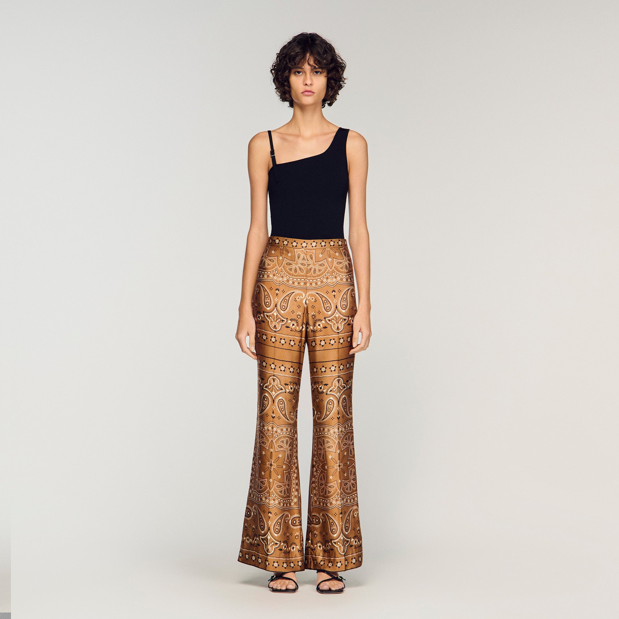 Darius Bandana-Print Floaty Trousers Brown / Black