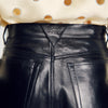 Neo Leather barrel-leg trousers Black