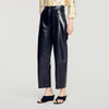 Neo Leather barrel-leg trousers Black