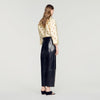 Neo Leather barrel-leg trousers Black