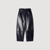 Neo Leather barrel-leg trousers Black