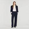 Azafrona Mixed-Material Satin Trousers Black