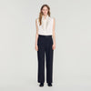 Azafrona Mixed-Material Satin Trousers Black