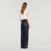 Azafrona Mixed-Material Satin Trousers Black