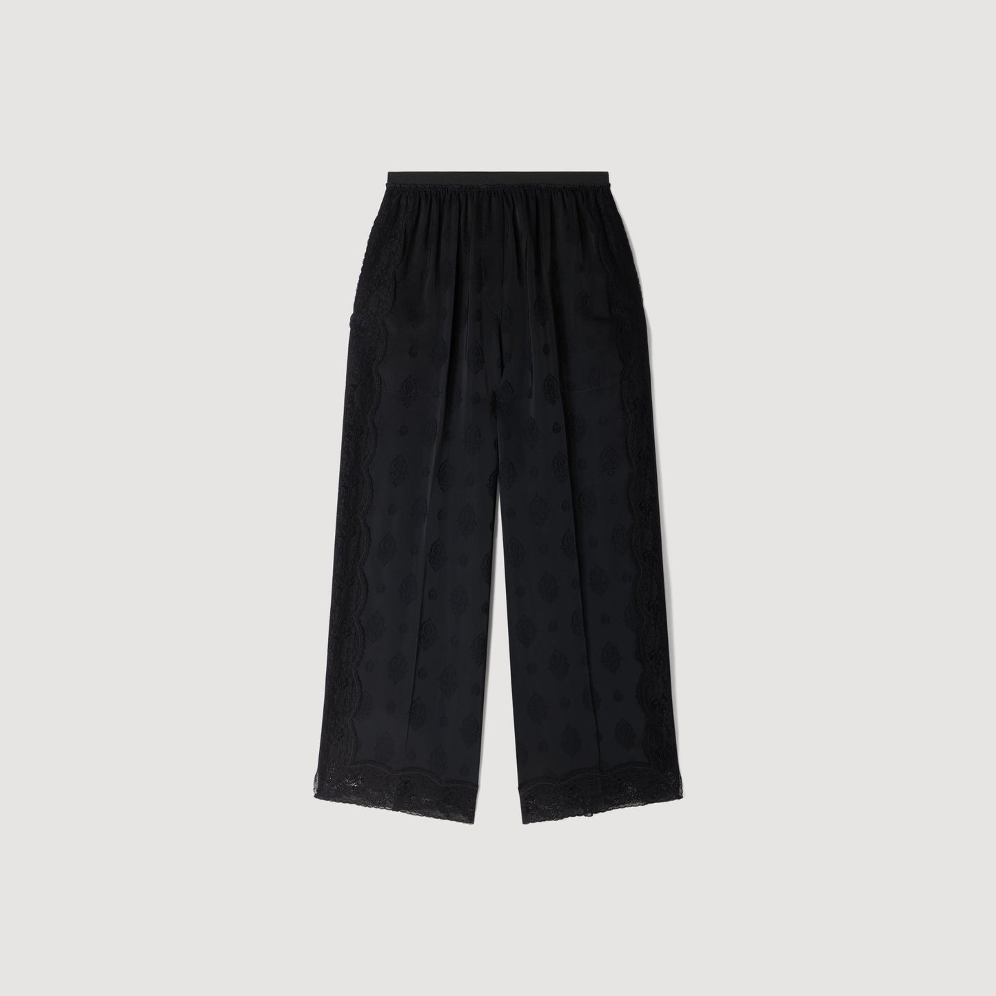 Hailey Fluid Paisley Jacquard Trousers Black