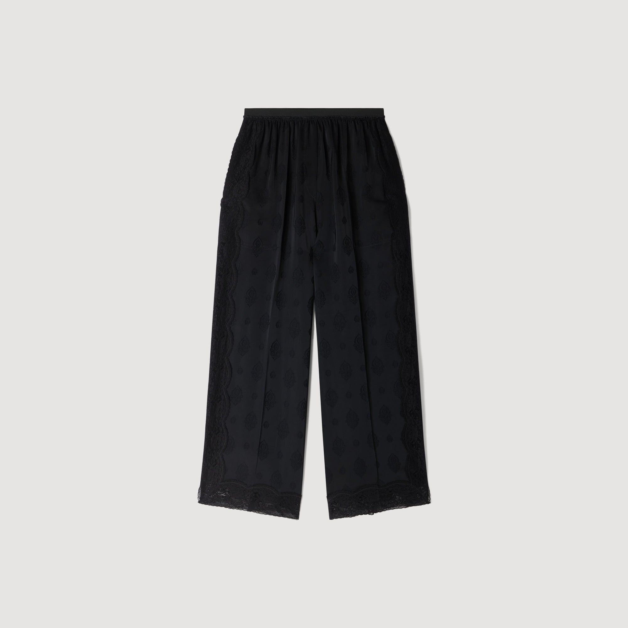 Hailey Fluid Paisley Jacquard Trousers Black