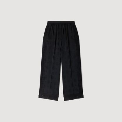 Hailey Fluid Paisley Jacquard Trousers Black
