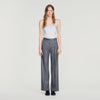 Mireillo Rhinestone Check Wool Trousers Dark Grey