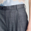 Mireillo Rhinestone Check Wool Trousers Dark Grey