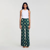 Curcuma Paisley-Print Floaty Trousers Green