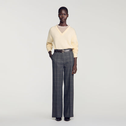 Colton Checked straight-leg trousers Grey