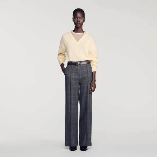 Colton Checked straight-leg trousers Grey