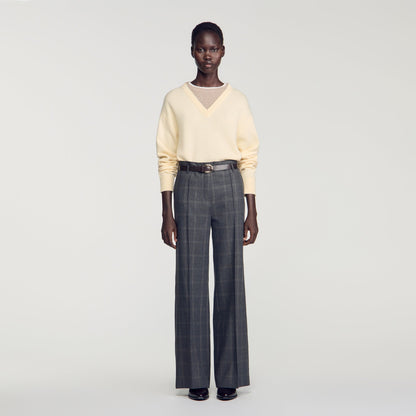 Colton Checked straight-leg trousers Grey