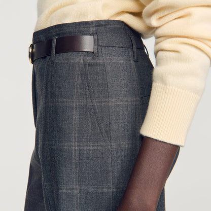 Colton Checked straight-leg trousers Grey