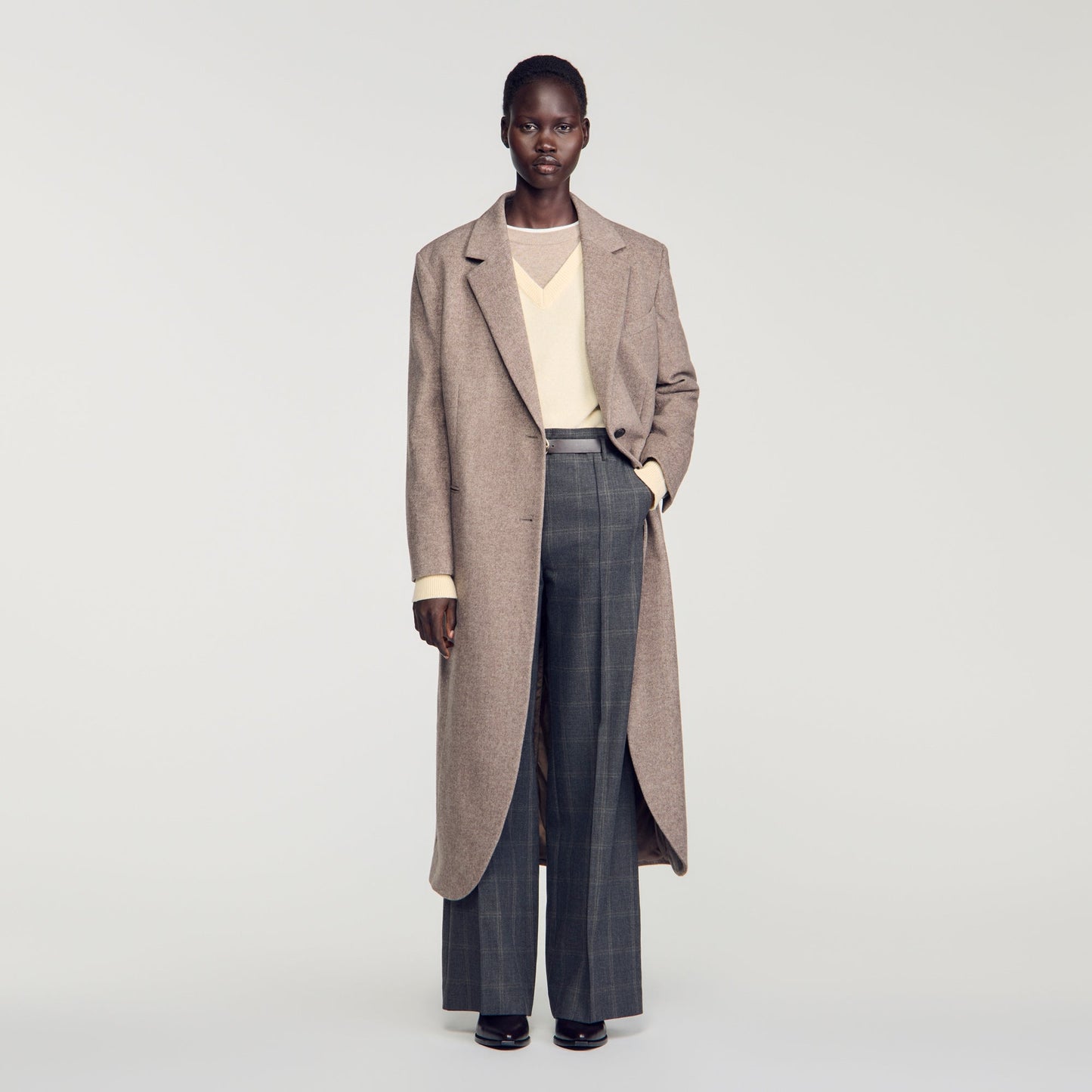 Colton Checked straight-leg trousers Grey
