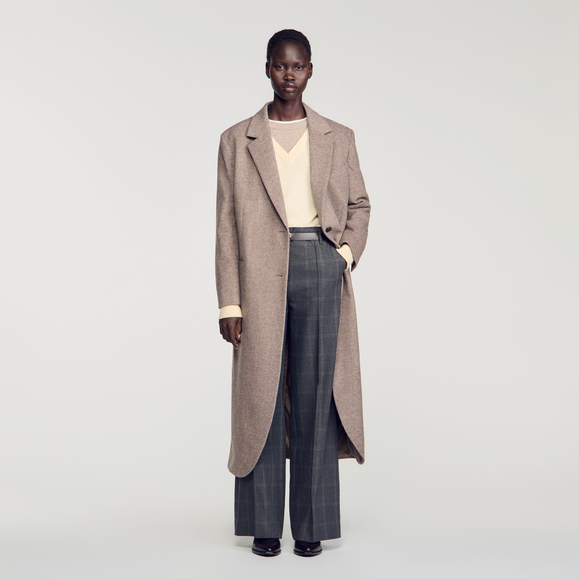 Colton Checked straight-leg trousers Grey