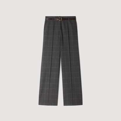 Colton Checked straight-leg trousers Grey
