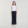 Rissea Rhinestone wide leg trouser Black