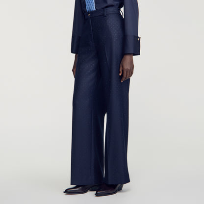 Ellington Rhinestone straight-leg trousers Navy Blue