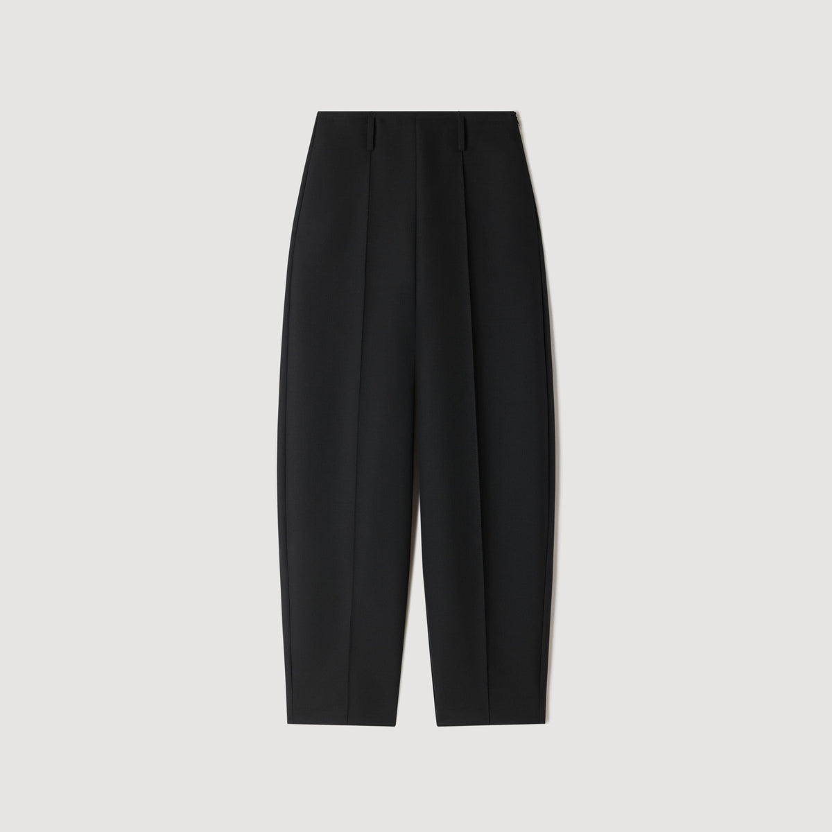 Emir Barrel-Leg Tweed Trousers Black