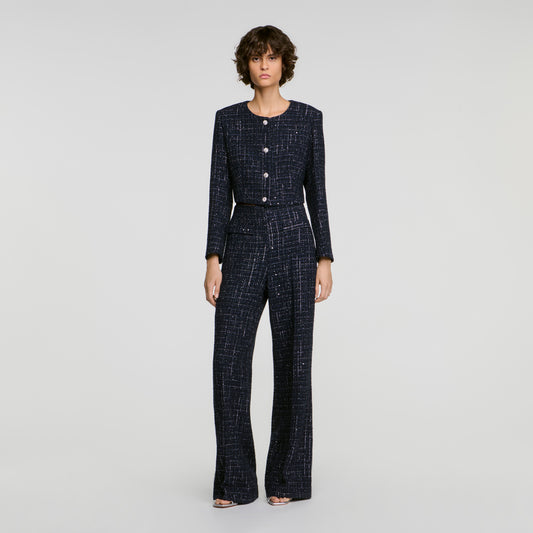 Carlisle Decorative tweed trousers Blue